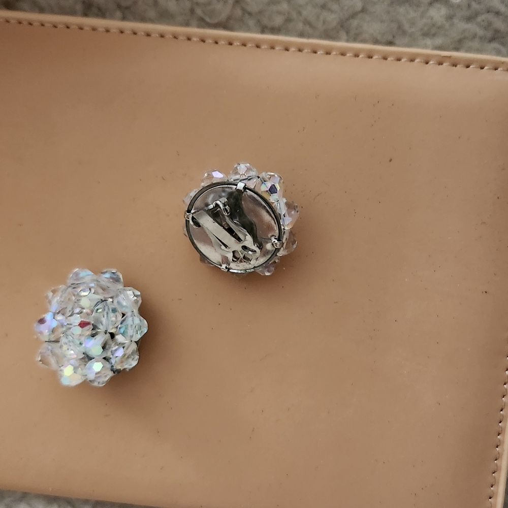 Elegant Silver Crystal Clip-On Earrings